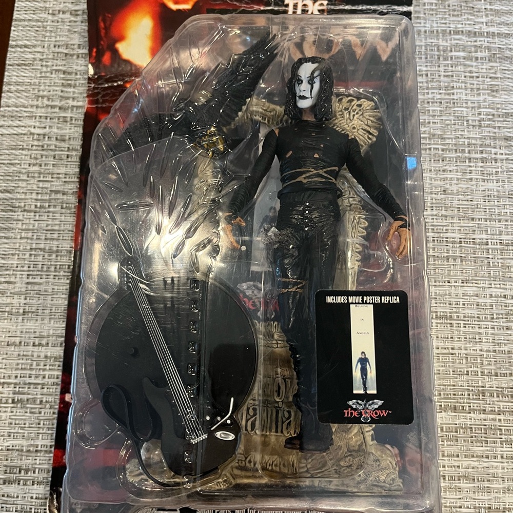 The Crow Action Figure with Guitar and movie poster brand-new